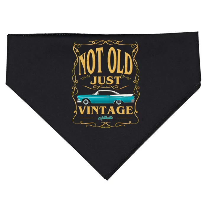 Not Old Just Vintage Classic Car Birthday USA-Made Doggie Bandana