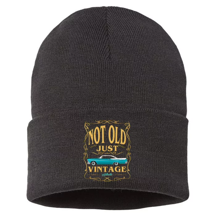 Not Old Just Vintage Classic Car Birthday Sustainable Knit Beanie