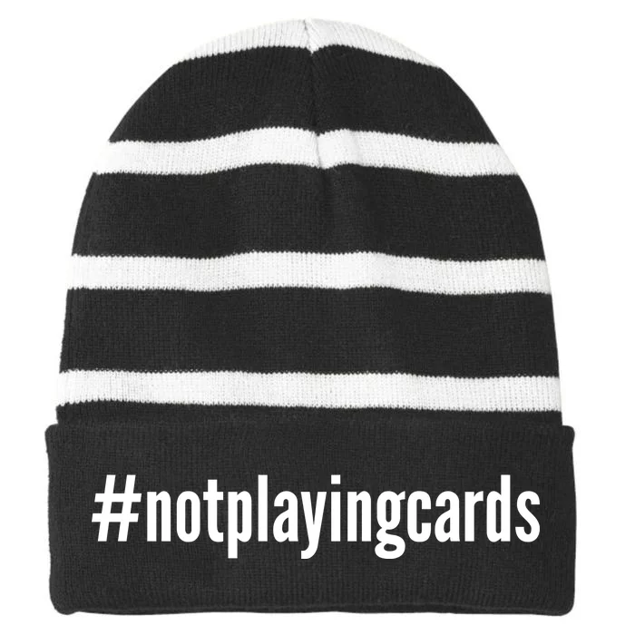 Not Playing Cards Striped Beanie with Solid Band