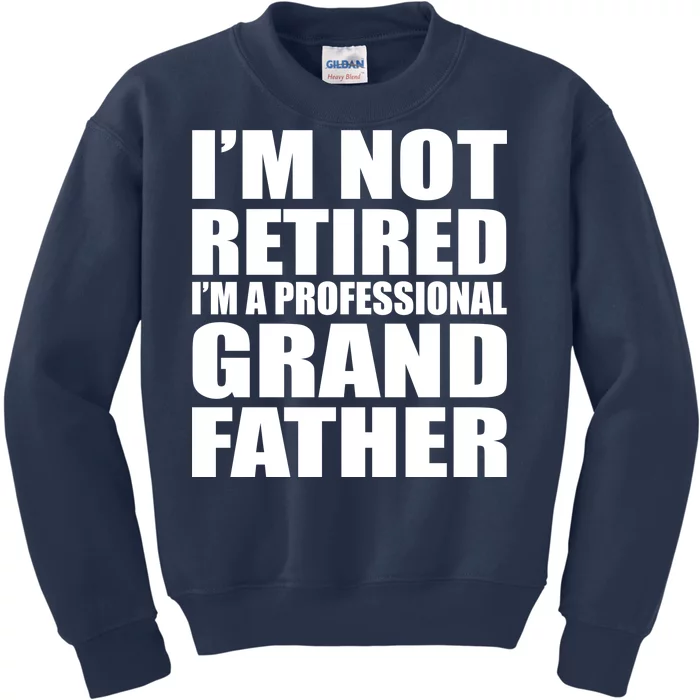 Not Retired I'm A Professional Grandfather Kids Sweatshirt