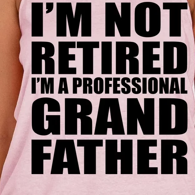 Not Retired I'm A Professional Grandfather Women's Knotted Racerback Tank