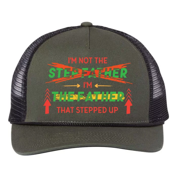 Not The Step Father Quote Retro Rope Trucker Hat Cap