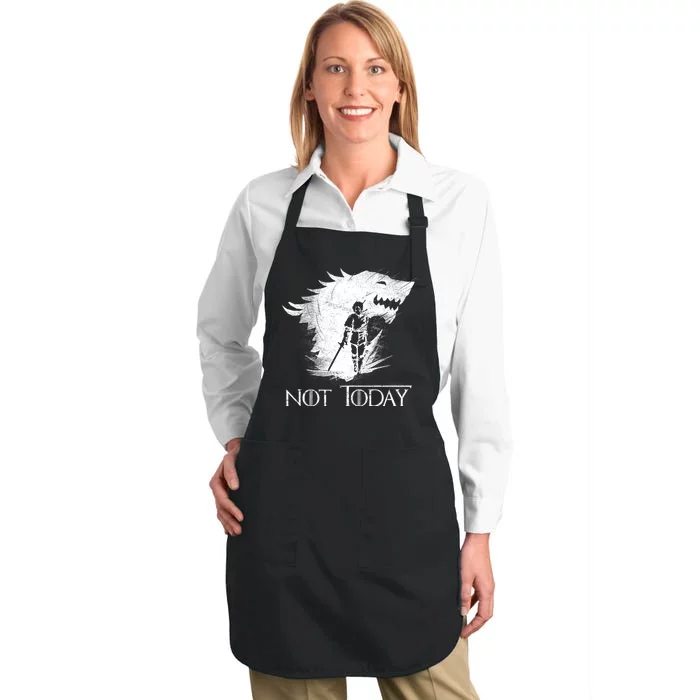 Not Today Arya Wolf Full-Length Apron With Pocket