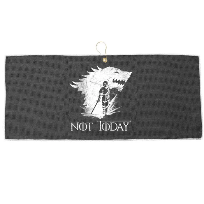 Not Today Arya Wolf Large Microfiber Waffle Golf Towel