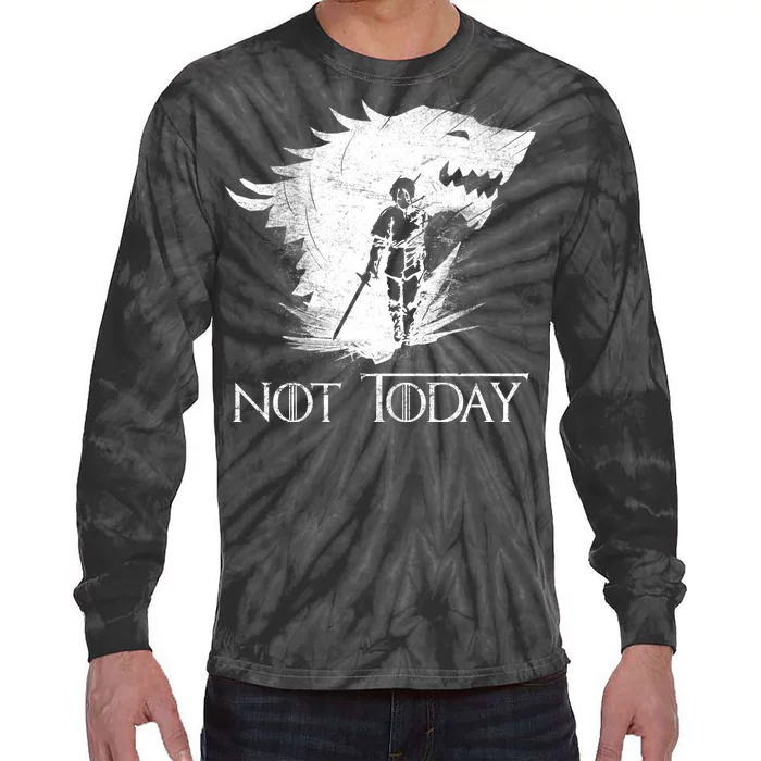 Not Today Arya Wolf Tie-Dye Long Sleeve Shirt