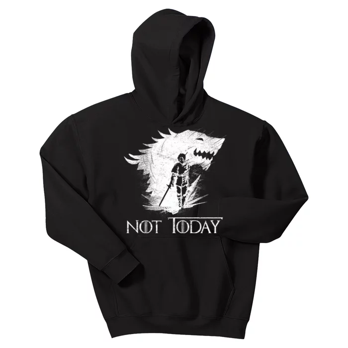 Not Today Arya Wolf Kids Hoodie