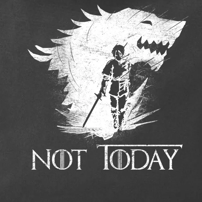 Not Today Arya Wolf Zip Tote Bag