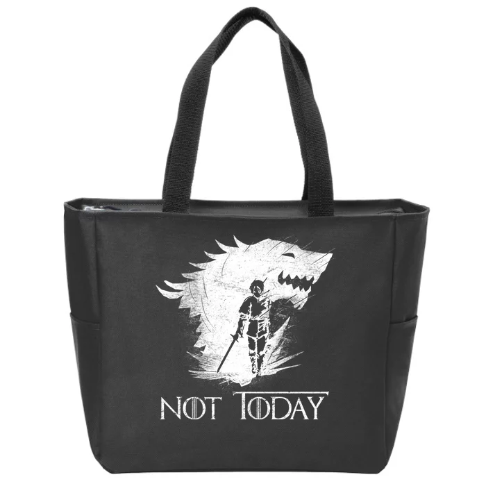 Not Today Arya Wolf Zip Tote Bag