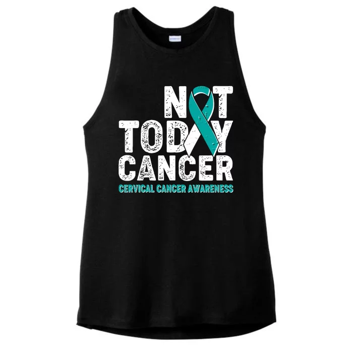 Not Today Cancer Cervical Cancer Awareness Ladies Tri-Blend Wicking Tank