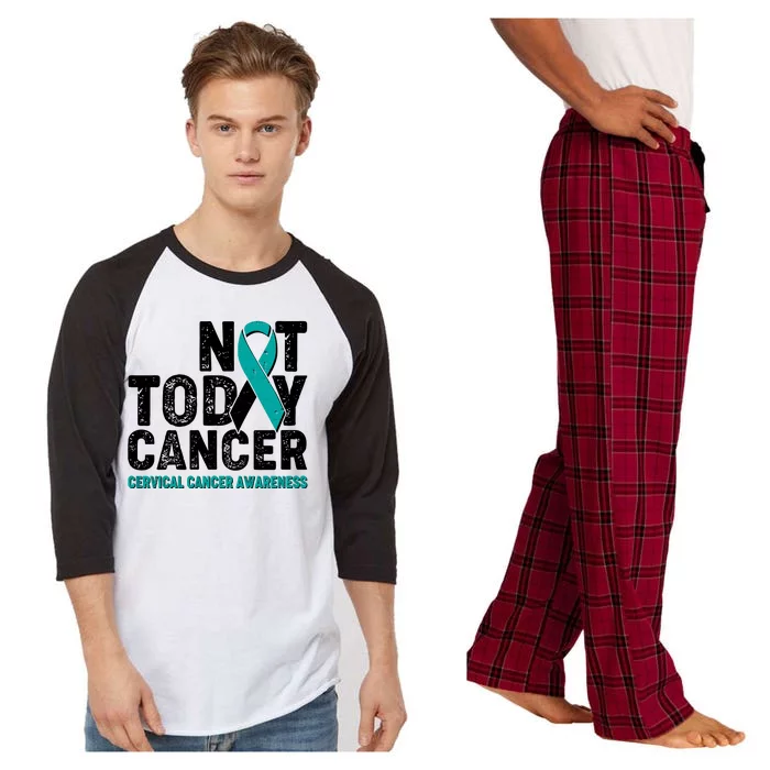 Not Today Cancer Cervical Cancer Awareness Raglan Sleeve Pajama Set