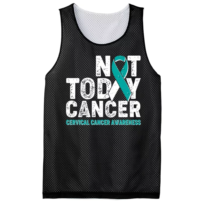 Not Today Cancer Cervical Cancer Awareness Mesh Reversible Basketball Jersey Tank