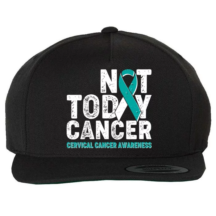 Not Today Cancer Cervical Cancer Awareness Wool Snapback Cap