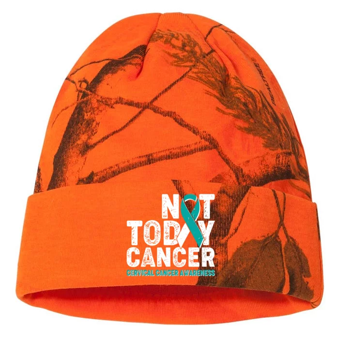 Not Today Cancer Cervical Cancer Awareness Kati - 12in Camo Beanie