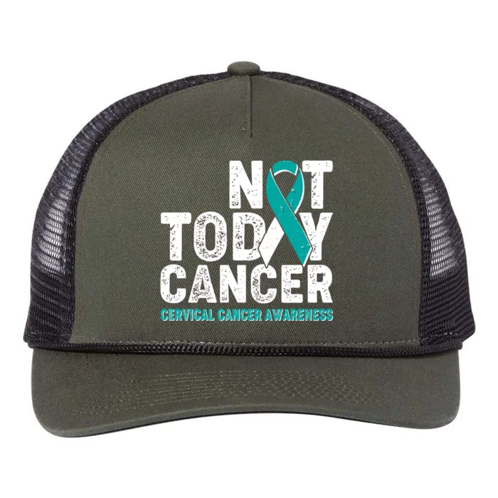 Not Today Cancer Cervical Cancer Awareness Retro Rope Trucker Hat Cap