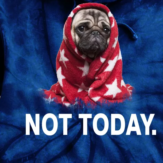 Not Today Funny Pug Tie Dye Hoodie