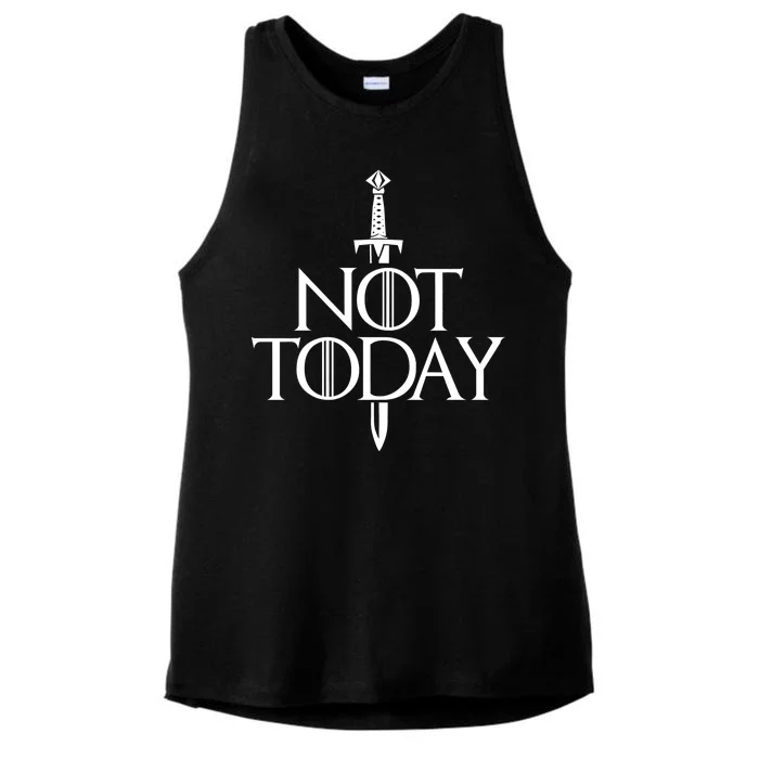 Not Today God Of Death Ladies Tri-Blend Wicking Tank