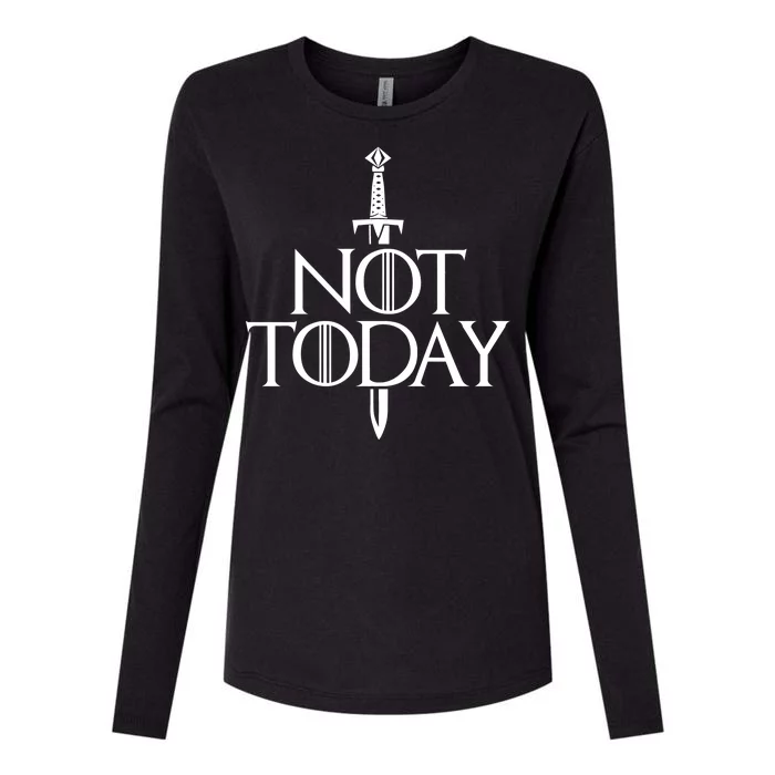 Not Today God Of Death Womens Cotton Relaxed Long Sleeve T-Shirt