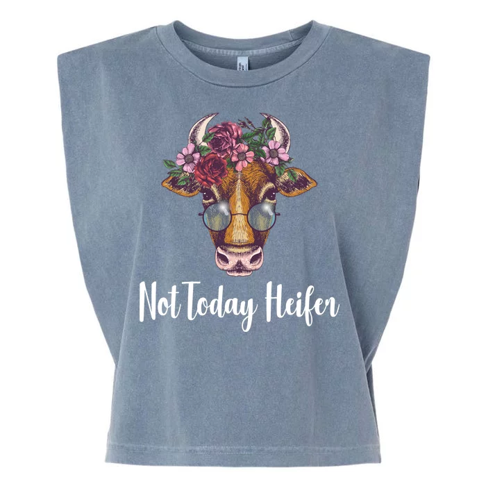 Not Today Heifer Funny Garment-Dyed Women's Muscle Tee