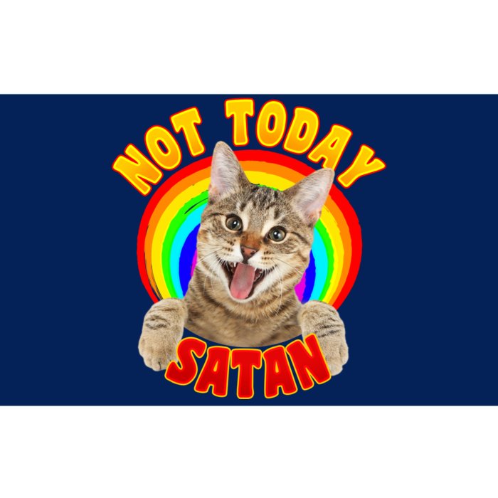 Not Today Satan Funny Cat Rainbow Bumper Sticker