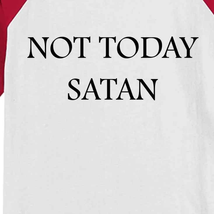 Not Today Satan Funny Devil Kids Colorblock Raglan Jersey