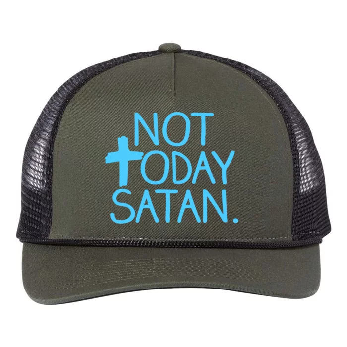 Not Today Satan Jesus Cross Retro Rope Trucker Hat Cap