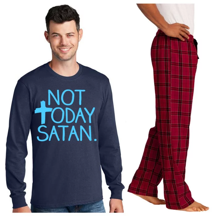 Not Today Satan Jesus Cross Long Sleeve Pajama Set