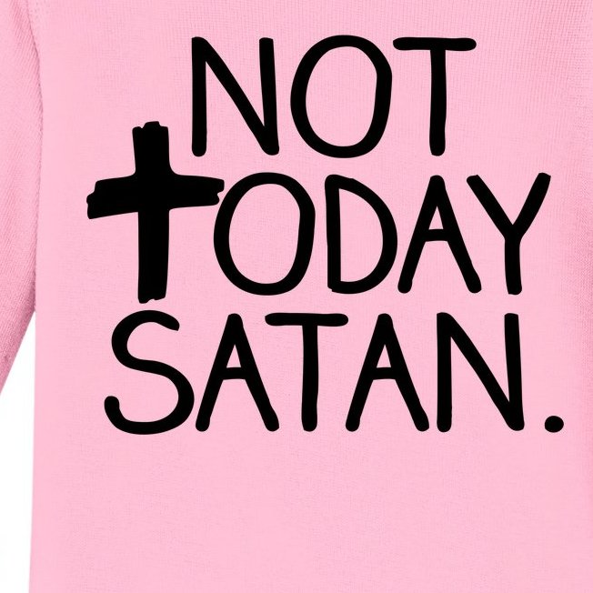 Not Today Satan Jesus Cross Baby Long Sleeve Bodysuit