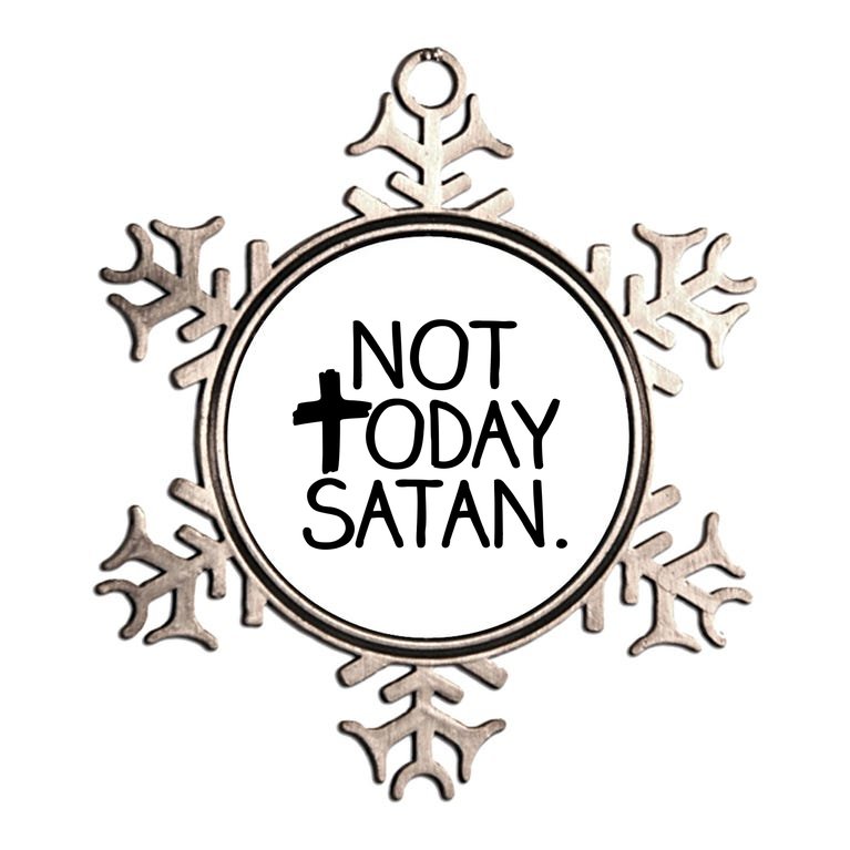 Not Today Satan Jesus Cross Metallic Star Ornament