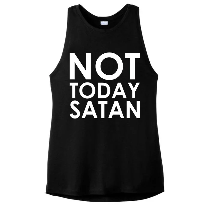 Not Today Satan Text Logo Ladies Tri-Blend Wicking Tank