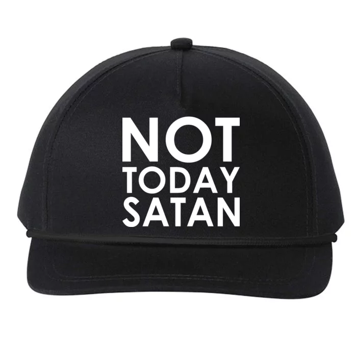 Not Today Satan Text Logo Snapback Five-Panel Rope Hat