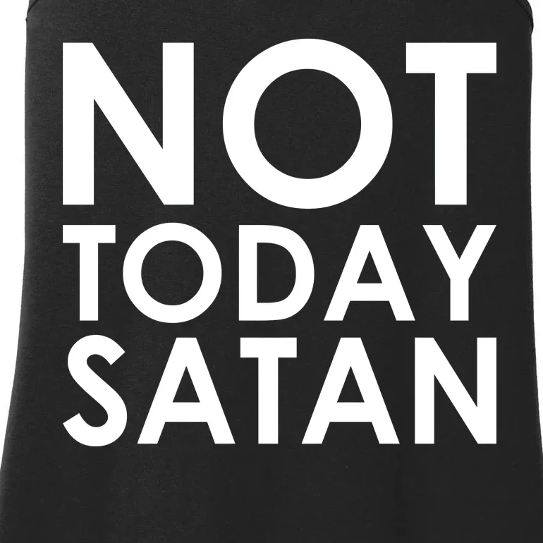 Not Today Satan Text Logo Ladies Essential Tank