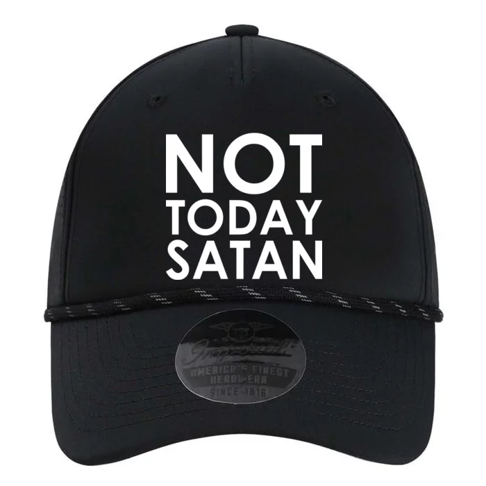 Not Today Satan Text Logo Performance The Dyno Cap