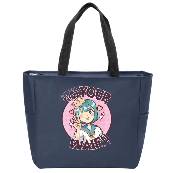 Not Your Waifu Anime Zip Tote Bag