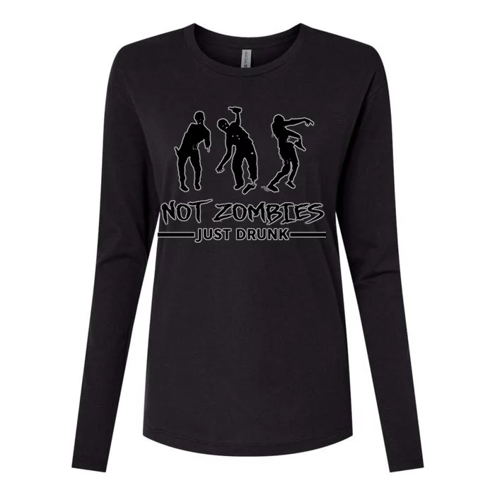 Not Zombies Just Drunk Womens Cotton Relaxed Long Sleeve T-Shirt