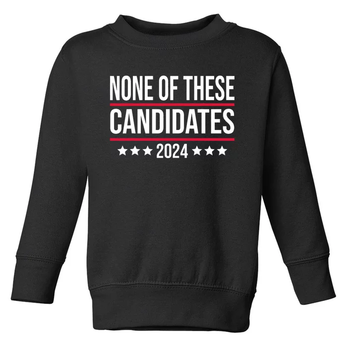 None Of These Candidates 2024 Funny Election Toddler Sweatshirt