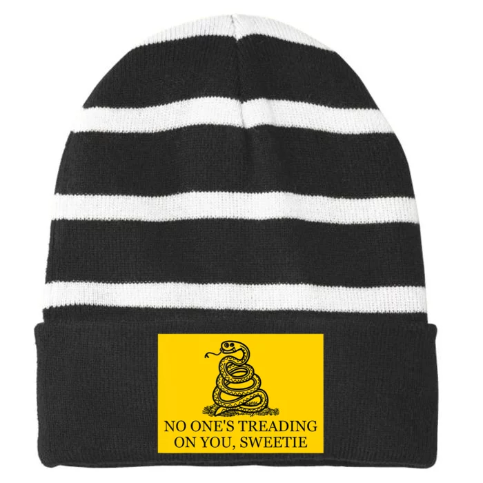 No Ones Treading On You Sweetie Striped Beanie with Solid Band