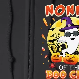 Nonno Of The Boo Crew Halloween Cute Ghost Pumpkin Scary Full Zip Hoodie