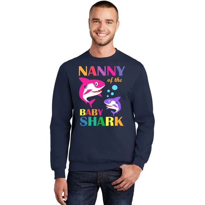 Nanny Of The Baby Birthday Shark Nanny Shark Mother's Day Tall Sweatshirt