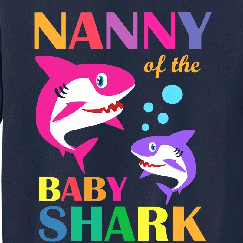 Nanny Of The Baby Birthday Shark Nanny Shark Mother's Day Tall Sweatshirt