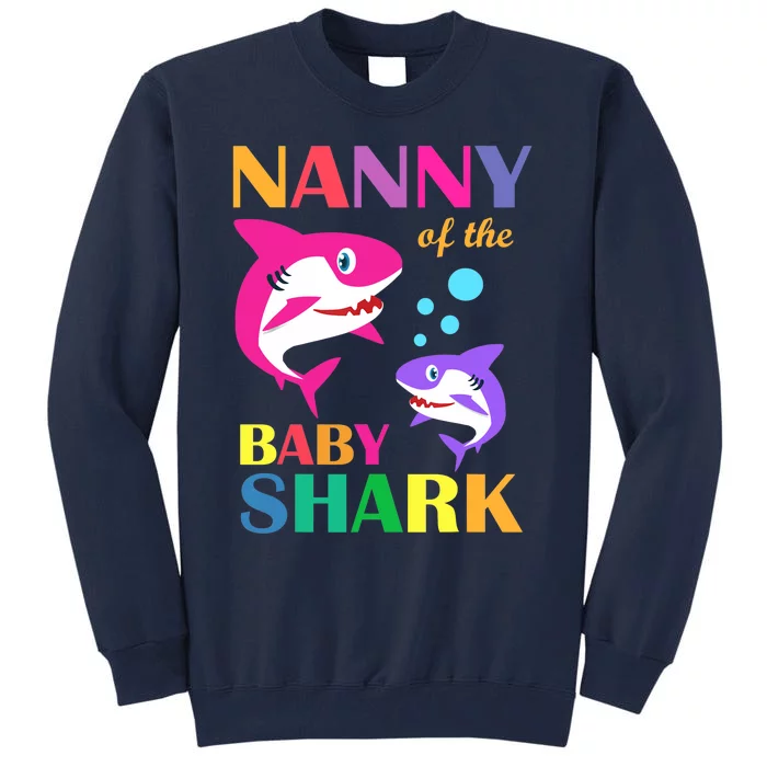 Nanny Of The Baby Birthday Shark Nanny Shark Mother's Day Tall Sweatshirt