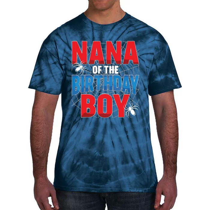 Nana Of The Birthday Spider Web Boy Family Matching Tie-Dye T-Shirt