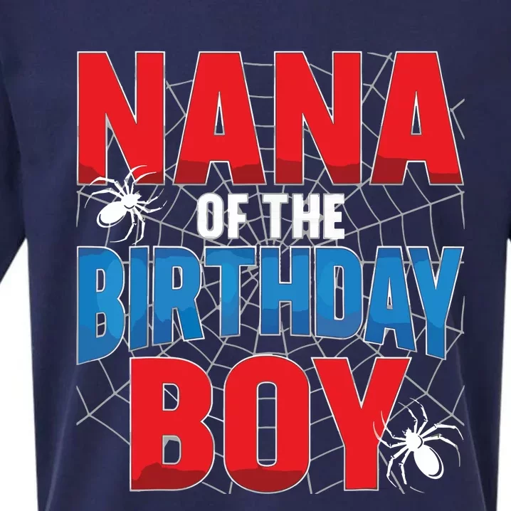 Nana Of The Birthday Spider Web Boy Family Matching Sueded Cloud Jersey T-Shirt