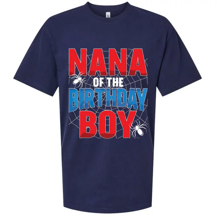 Nana Of The Birthday Spider Web Boy Family Matching Sueded Cloud Jersey T-Shirt