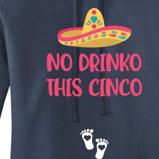 No O This Cinco Pregnancy Announcet Cinco De Mayo Gift Women's Pullover Hoodie