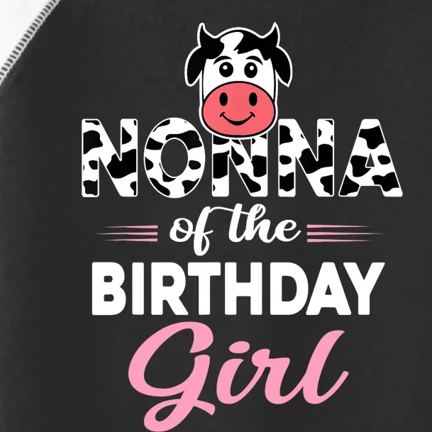 Nonna Of The Bday Girl Farm Cow Nonna Birthday Party Toddler Fine Jersey T-Shirt