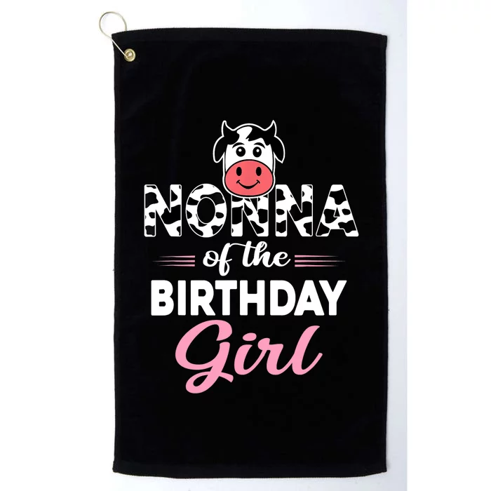 Nonna Of The Bday Girl Farm Cow Nonna Birthday Party Platinum Collection Golf Towel