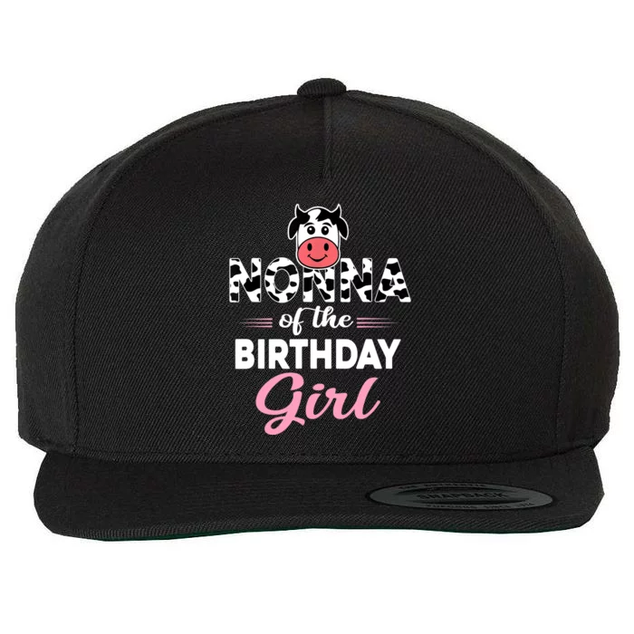 Nonna Of The Bday Girl Farm Cow Nonna Birthday Party Wool Snapback Cap