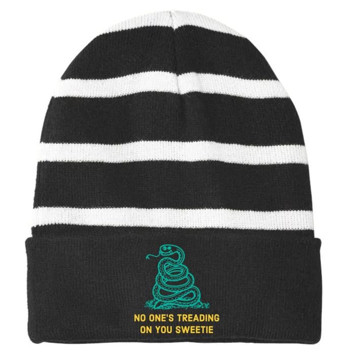 No Ones Treading On You Sweetie Snake Striped Beanie with Solid Band