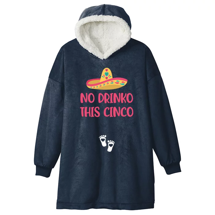 No O This Cinco Pregnancy Announcet Cinco De Mayo Gift Hooded Wearable Blanket