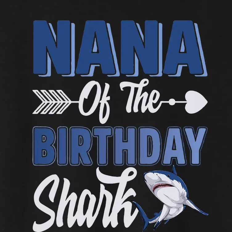 Nana Of The Birthday Shark Ocean Matching Family Women's Crop Top Tee